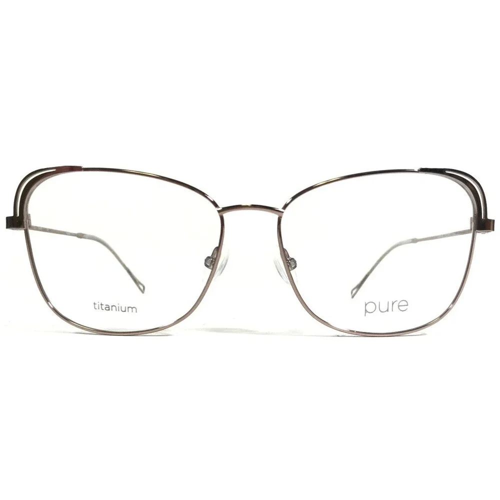 Marchon Airlock P-5008 238 Eyeglasses Frames Gold Cat Eye Titanium 54-15-135